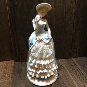 楽器演奏 女性  西洋磁器 陶器製 オブジェ インテリア 洋風 お洒落 雑貨 レトロ 置物　ドレス