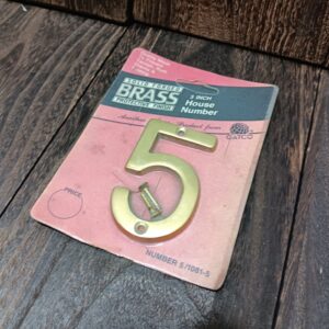 アメリカン雑貨 真鍮 ハウスナンバー BRASS ５ ３インチ