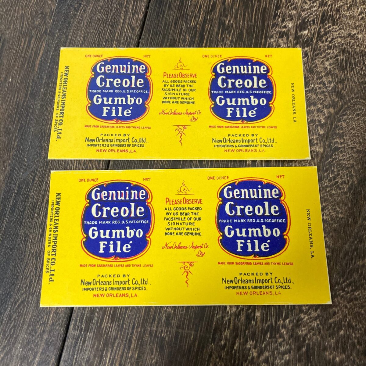 Genuine Creole Gumbo File スパイス ラベル 海外雑貨 コレクション