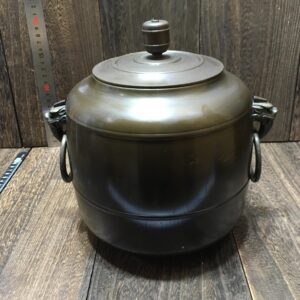 唐銅 利久好写 錆銅 唐銅筋入 鬼面 水指 金森紹栄 皆具  茶道具